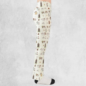 The Holy Grail Pattern Monty Python Button Down Flare Leggings