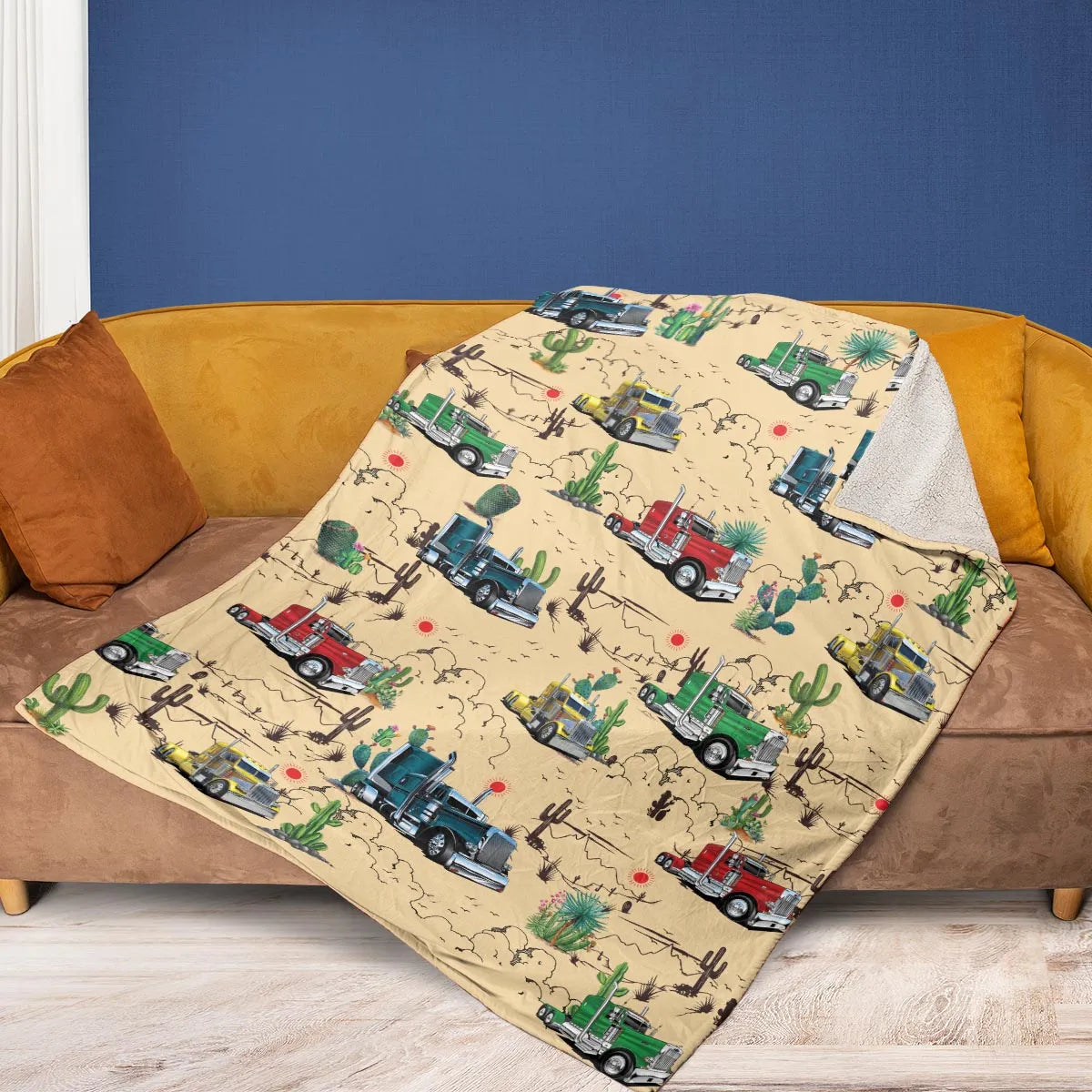Peterbilt Semi Truck Pattern Fleece Blanket