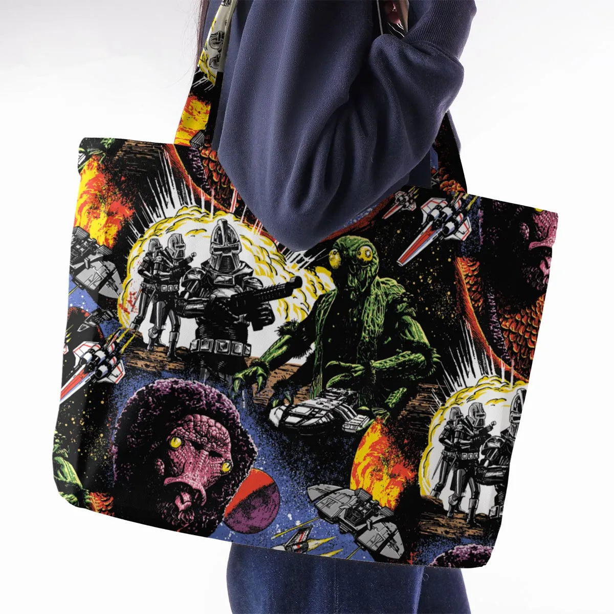 Galactic War Battlestar Galactica Large Tote Bag