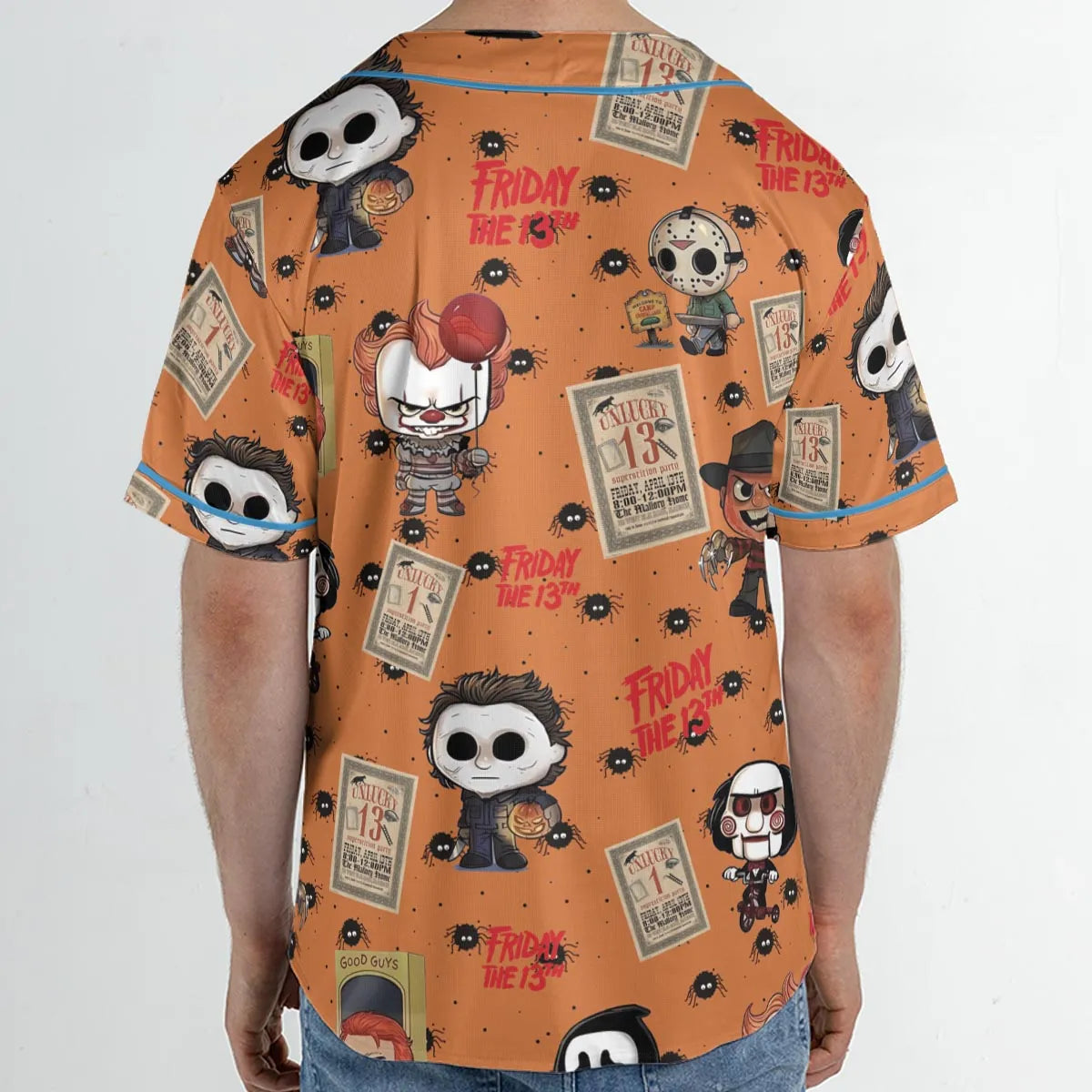 Chibi Horror Characters Unisex Baseball Jersey