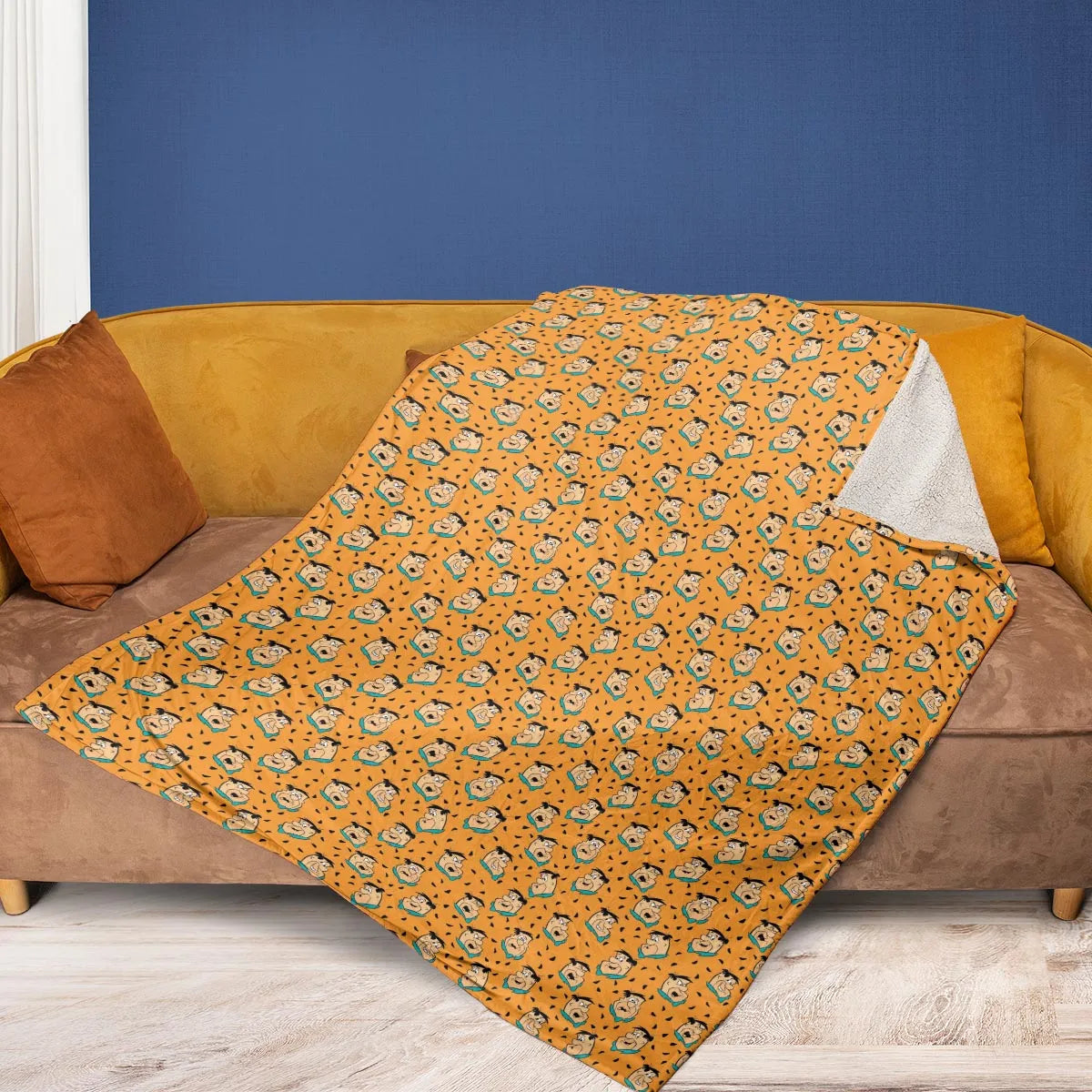 Fred Flintstone Expressions Pattern Fleece Blanket