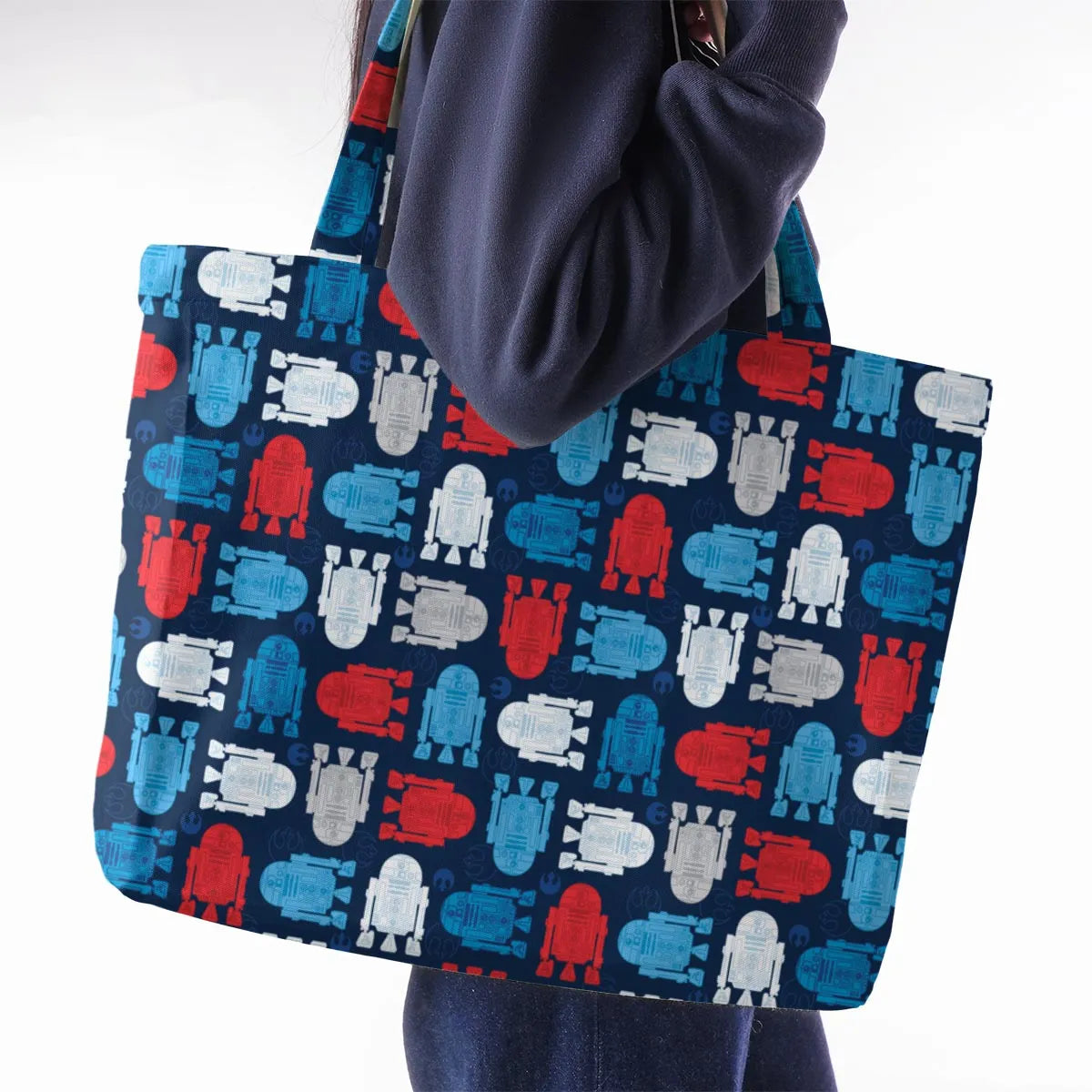 R2-D2 Star Wars 4th of July Pattern Large Tote Bag