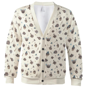 Kawaii Dices DnD Pattern Cardigan
