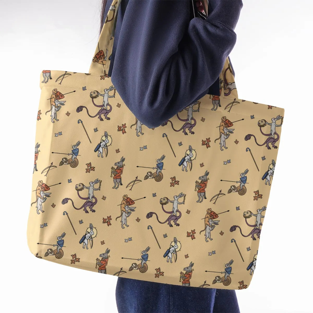 The Medieval Marginalia Killer Rabbit Monty Python Large Tote Bag