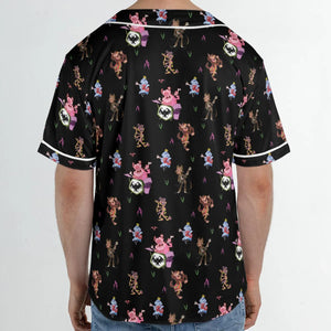 Monsters Cereal Pattern Unisex Baseball Jersey