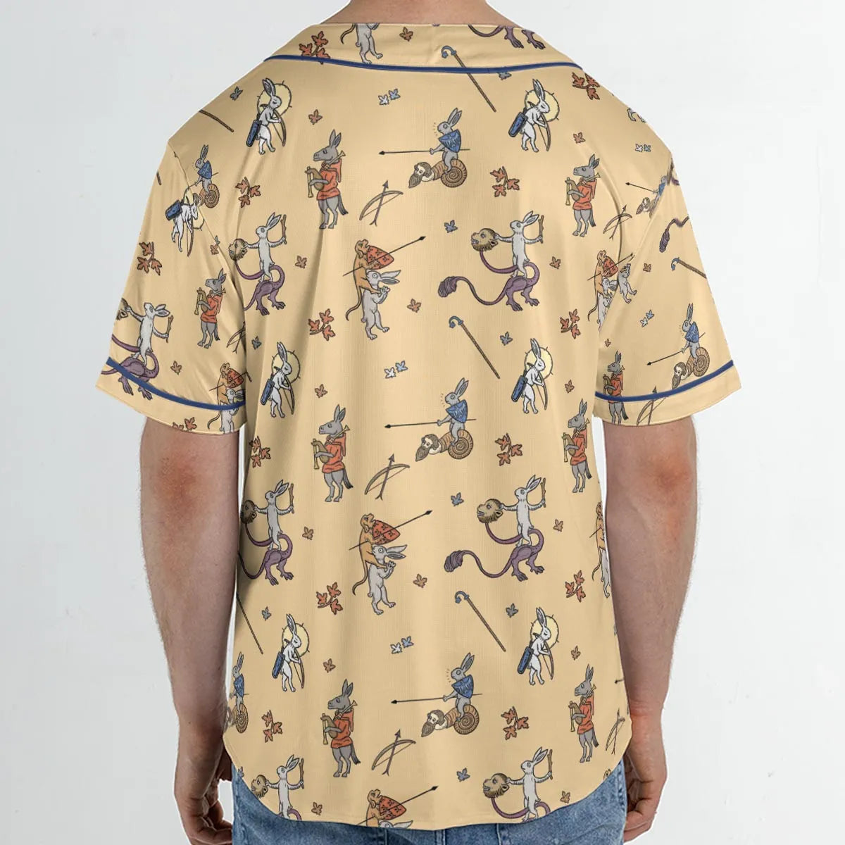 The Medieval Marginalia Killer Rabbit Monty Python Unisex Baseball Jersey