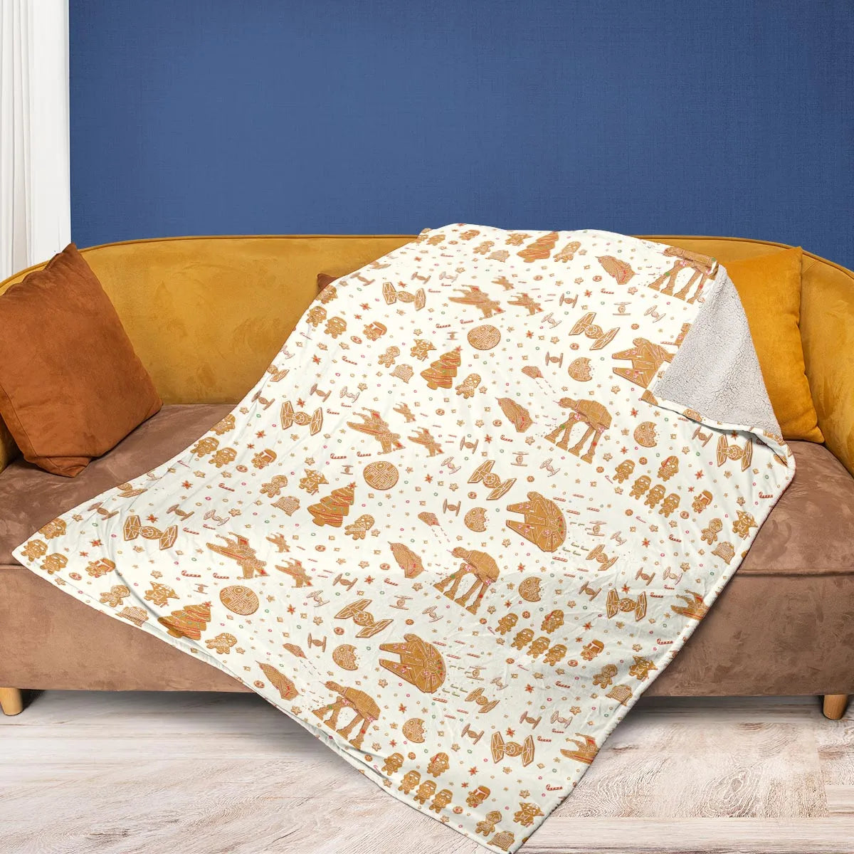 Gingerbread Christmas Star Wars Fleece Blanket