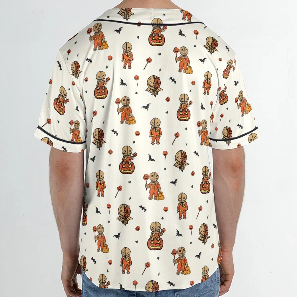 Pumpkin Sam Trick 'r Treat Horror Unisex Baseball Jersey