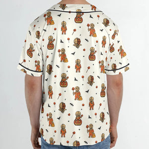 Pumpkin Sam Trick 'r Treat Horror Unisex Baseball Jersey