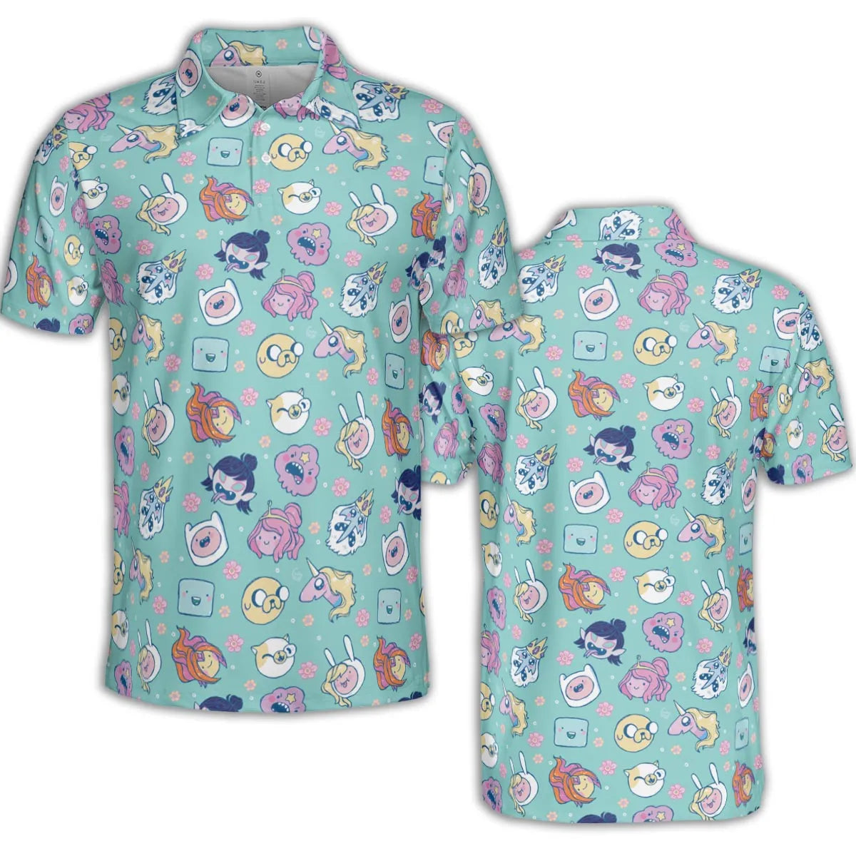 Adventure Time Floral Pattern AOP Men/Women Polo Shirt