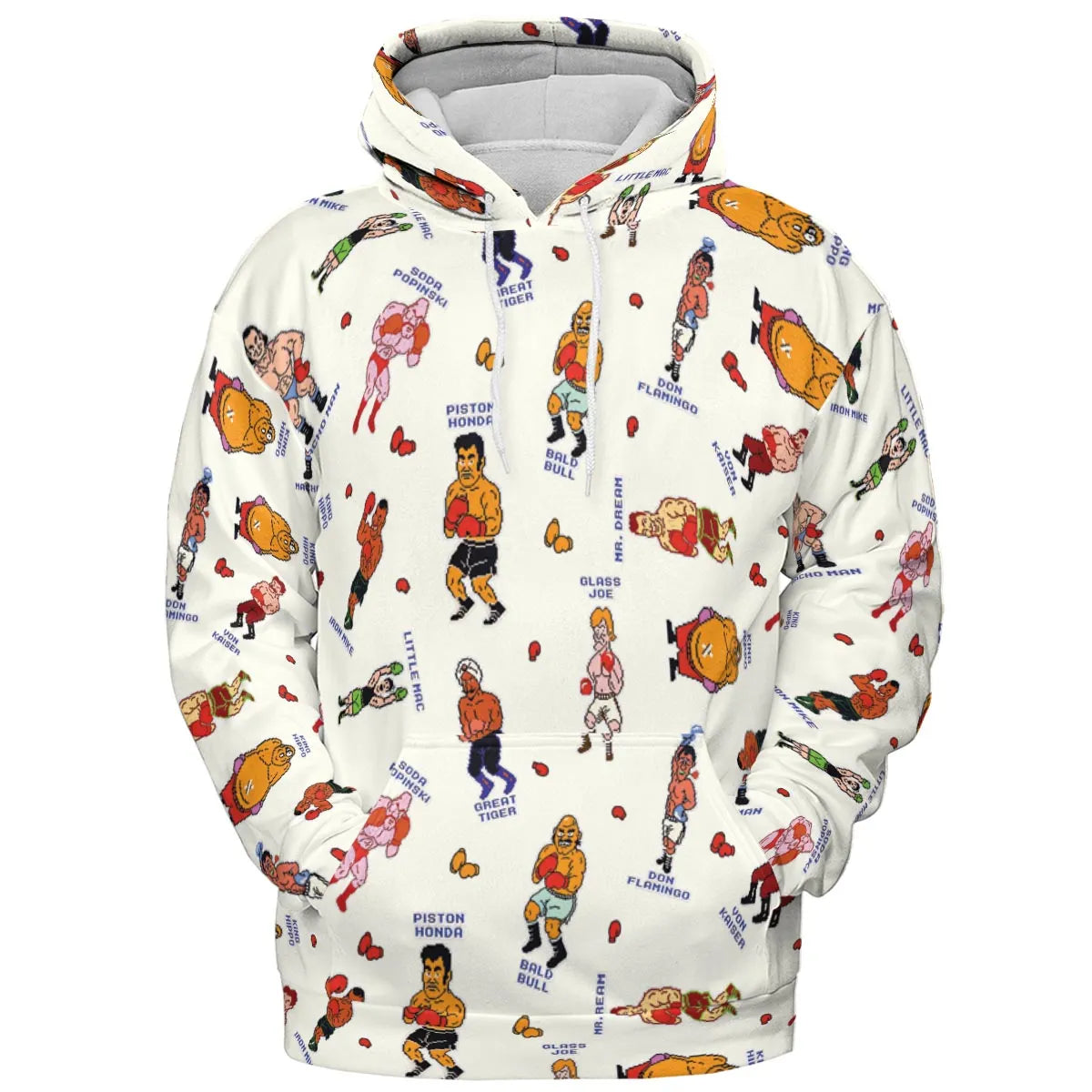 Retro Game Punch Out All-over Print Hoodie