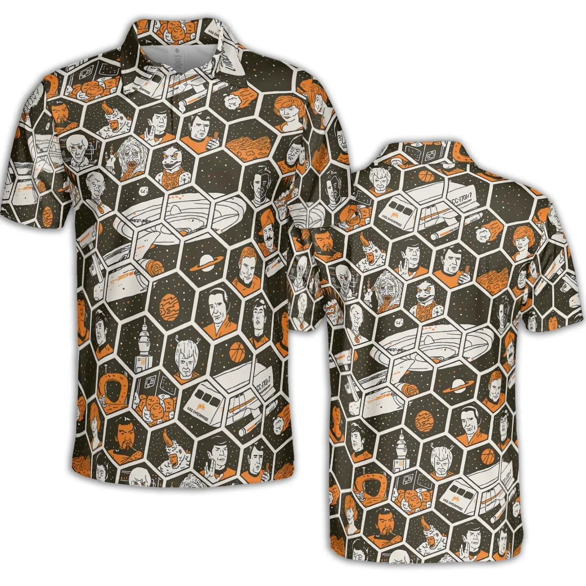 TrekToon Star Trek Hive Pattern AOP Men/Women Polo Shirt