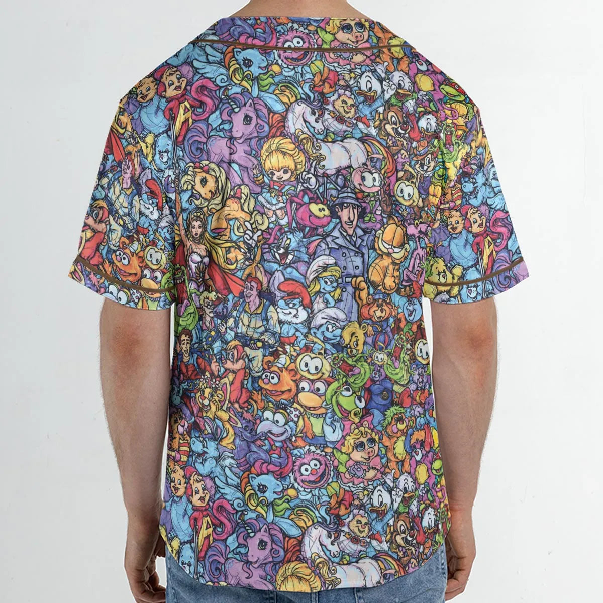 80s Throwback Cartoon Pattern Unisex Baseball Jersey