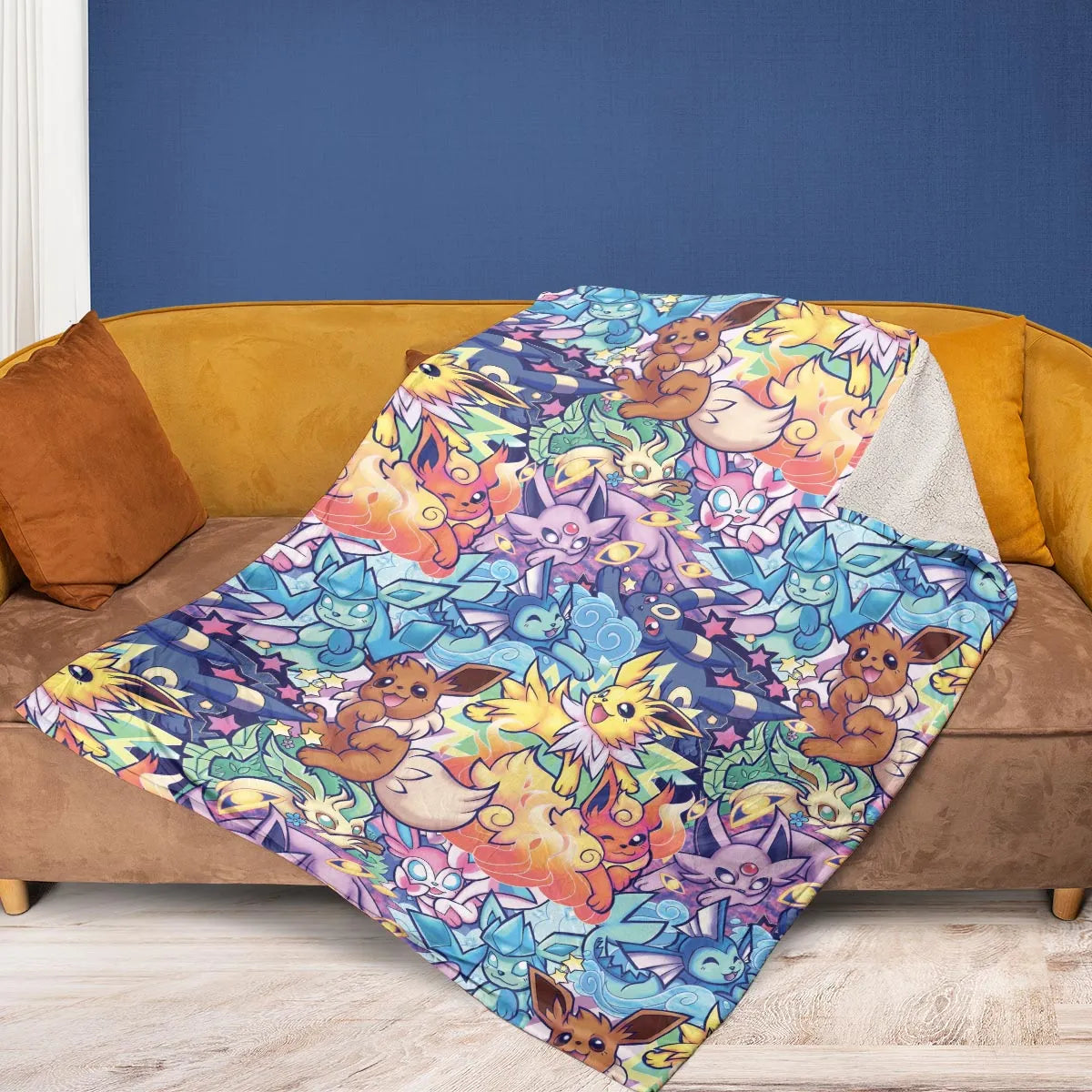 Evolutionary line of Eevee Pokemon Fleece Blanket