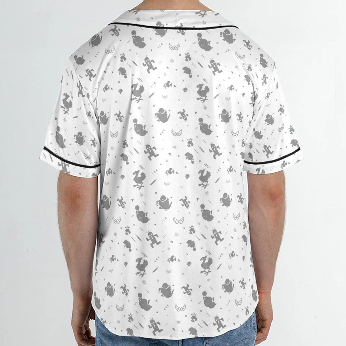 Final Fantasy Creatures Pattern Unisex Baseball Jersey