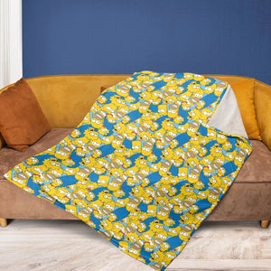 Head Toss The Simpson Characters Fleece Blanket