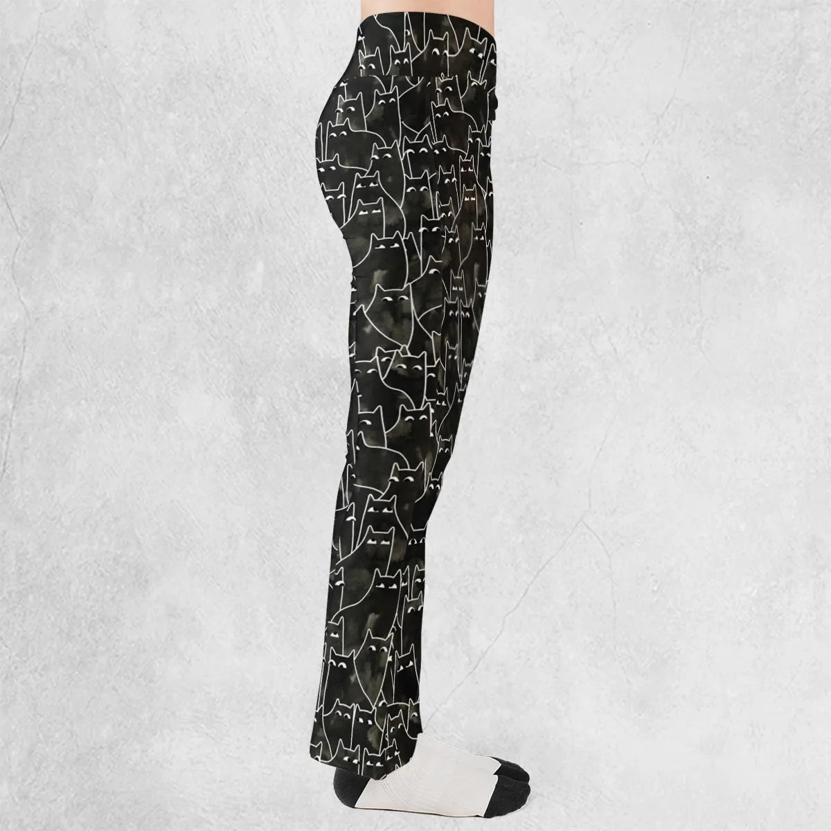 Suspicious Cats Funny Cat Flare Leggings