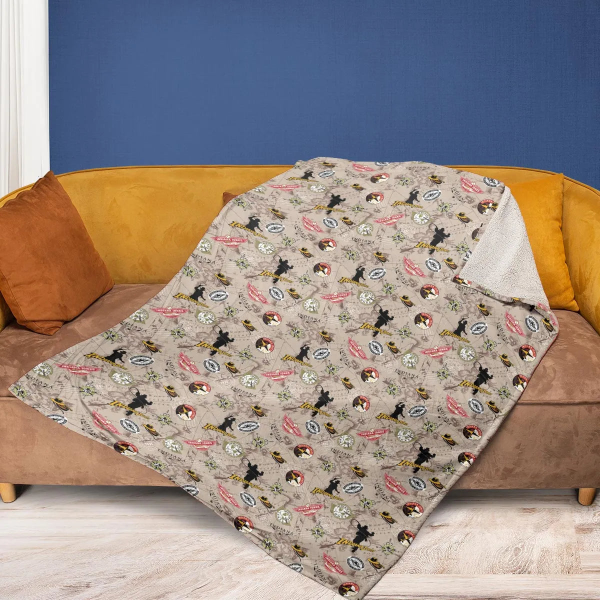 Indiana Jones Patterns Fleece Blanket