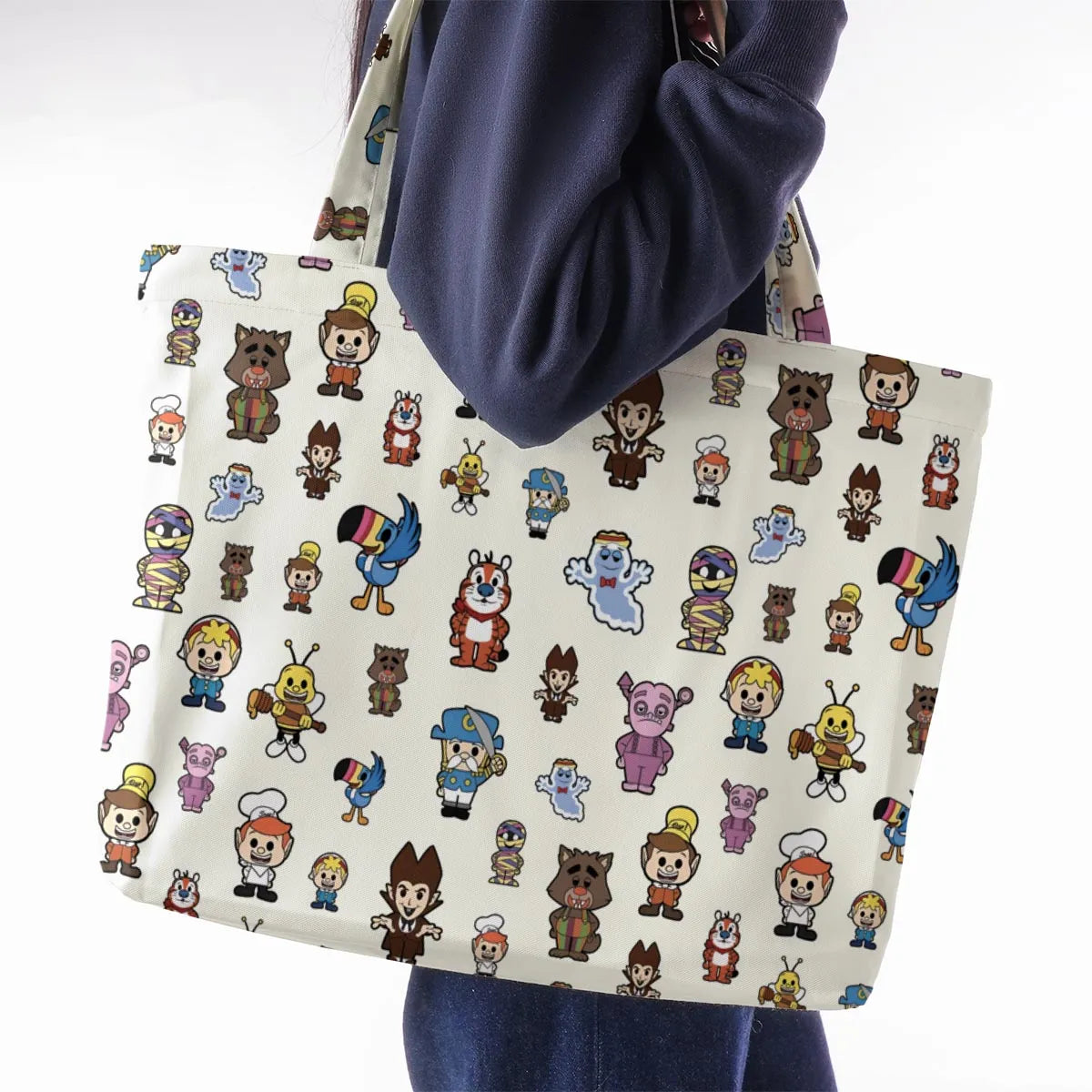 Breakfast Club Cereal Mascot Large Tote Bag