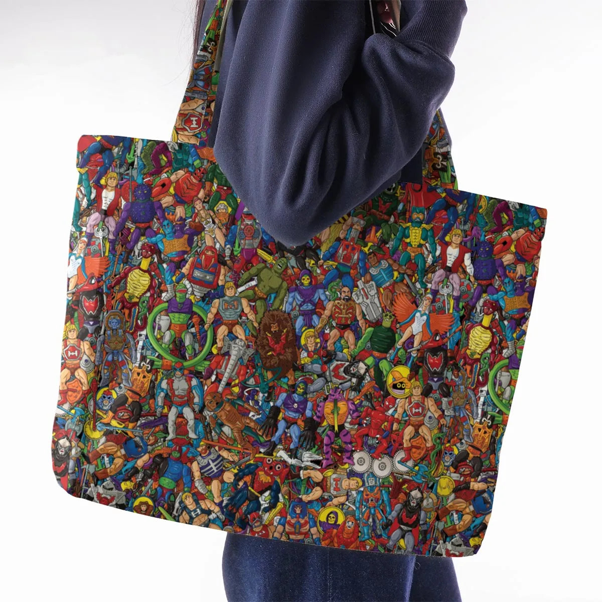 MOTU's Characters Figure Pattern He-man and The Masters of The Universe Large Tote Bag