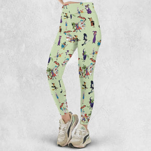 70s Witches Cartoon Characters Legging