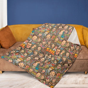 Blues Brothers Waynes World Coneheads SNL Characters Fleece Blanket