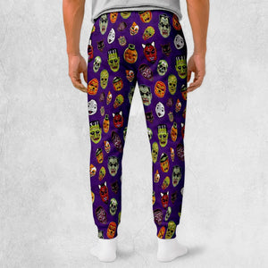 Retro Halloween Masks Sweatpants