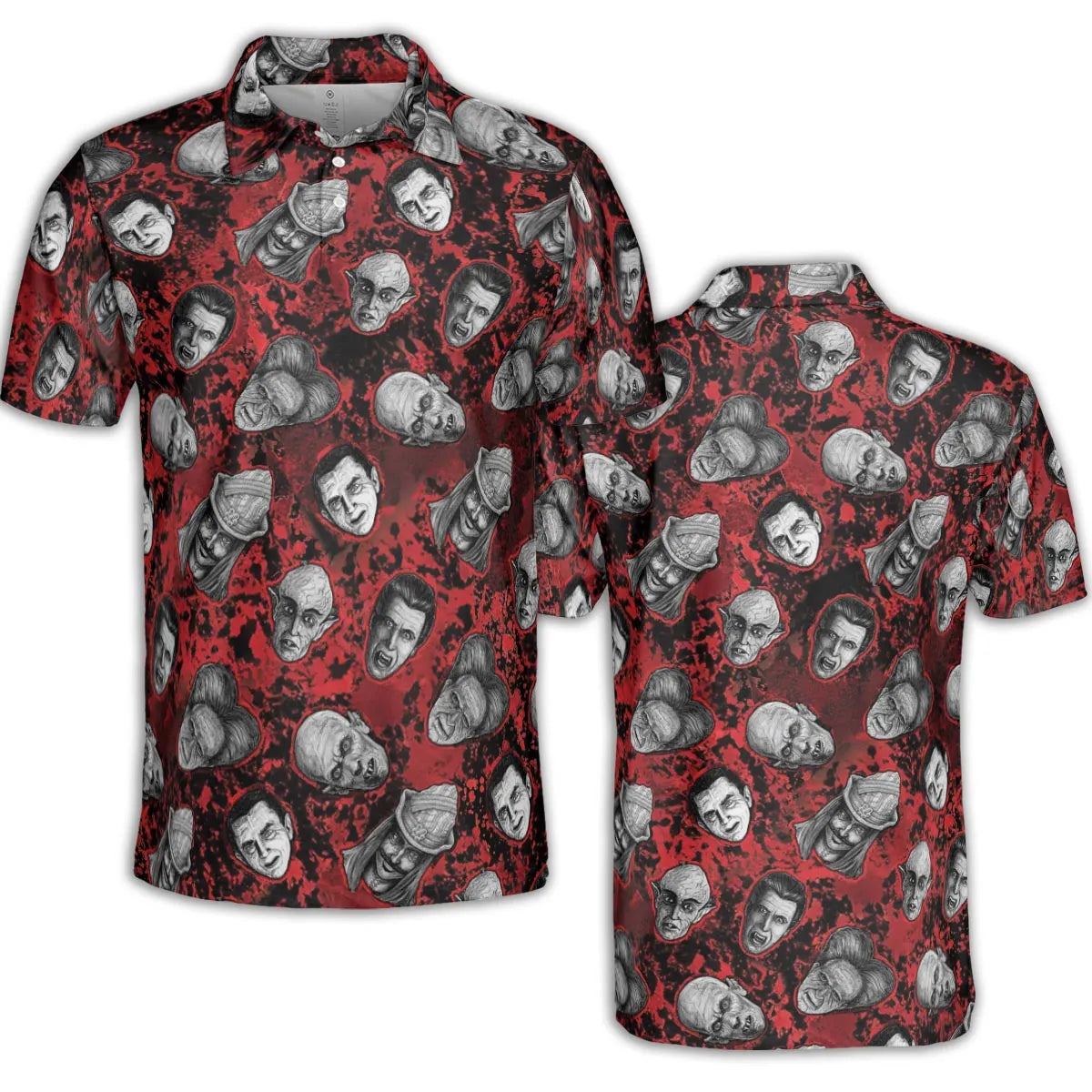 Many Faces Of Dracula AOP Men/Women Polo Shirt