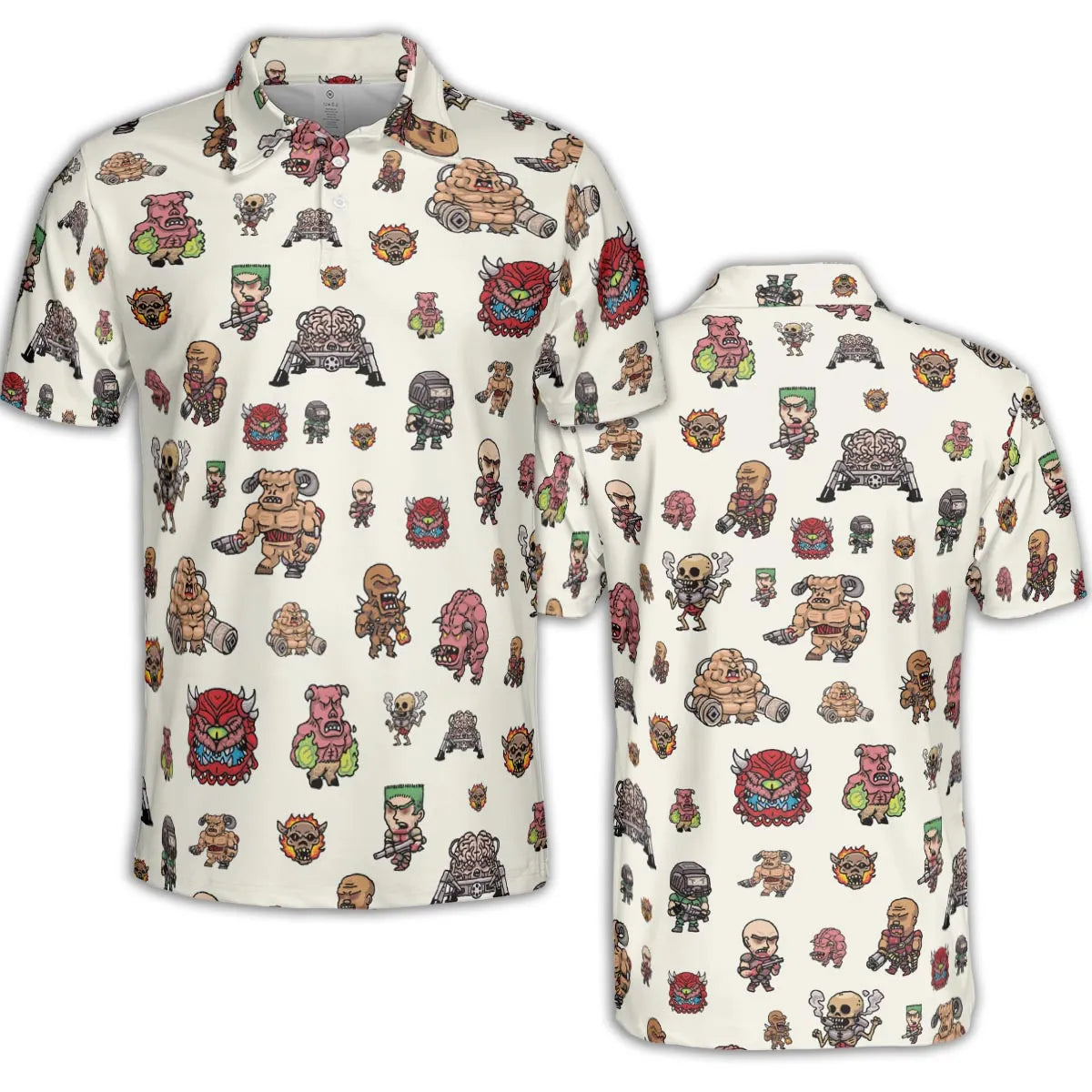 Doom Chibi Characters AOP Men/Women Polo Shirt