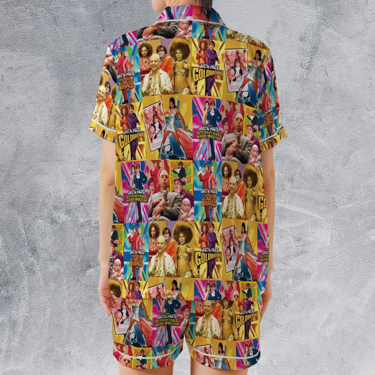 Austin Powers Gold Member Satin Short-Sleeve Pajamas Set