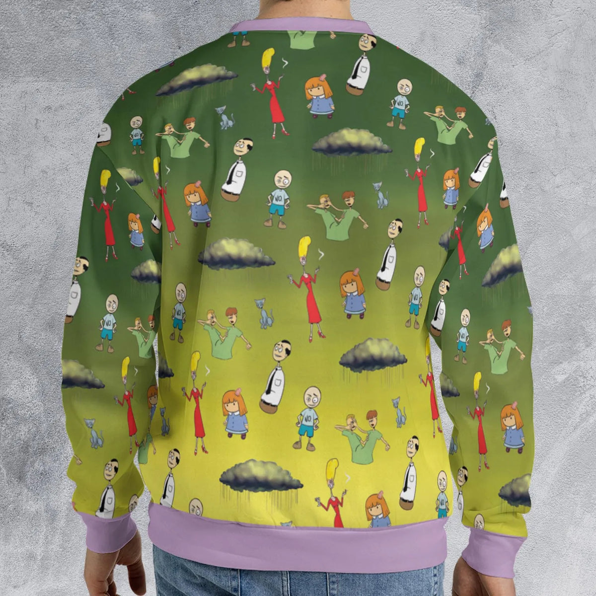 The Oblongs Retro TV Show All-over Print Sweatshirt