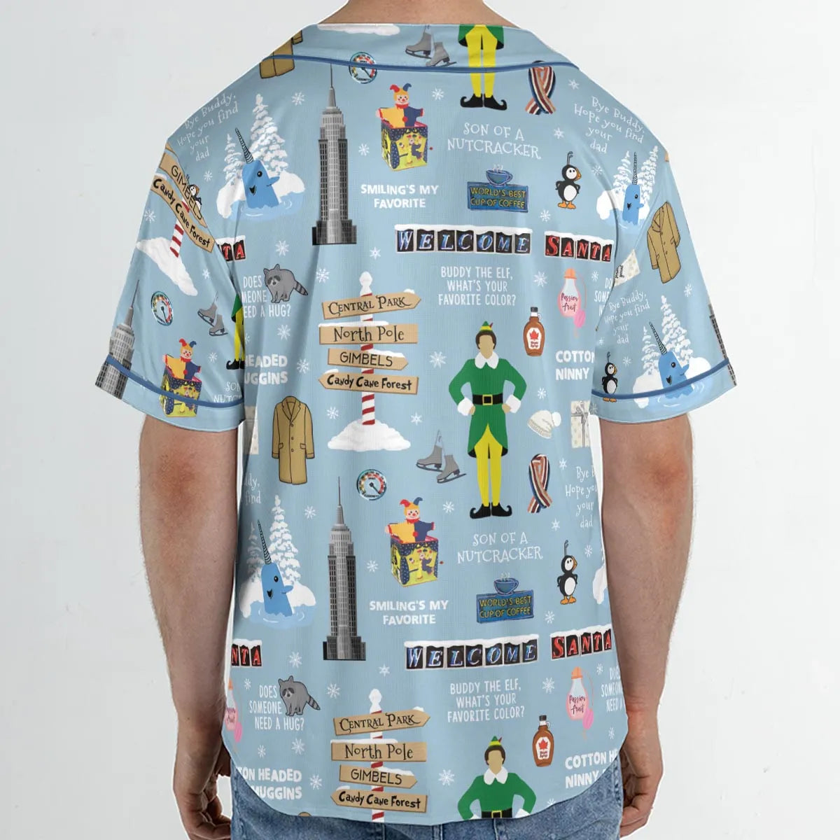 Buddy the ELF Quotes Christmas Unisex Baseball Jersey