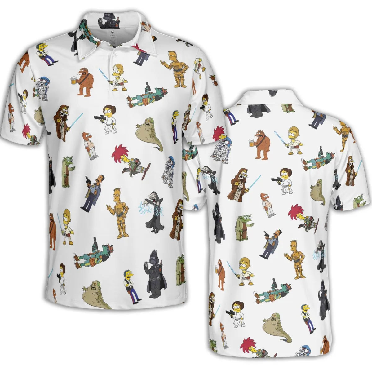 Simpsons Star Wars Mashup AOP Men/Women Polo Shirt