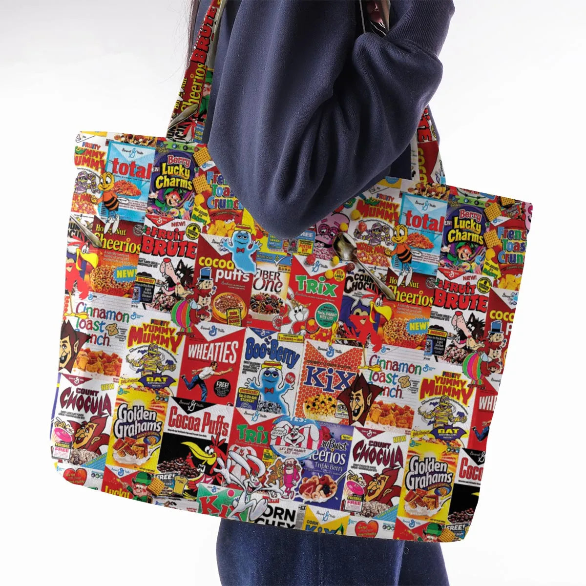 Popular Cereal Boxes Large Tote Bag