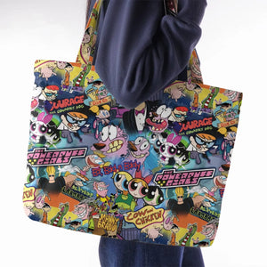 Cartoon Craze Large Tote Bag