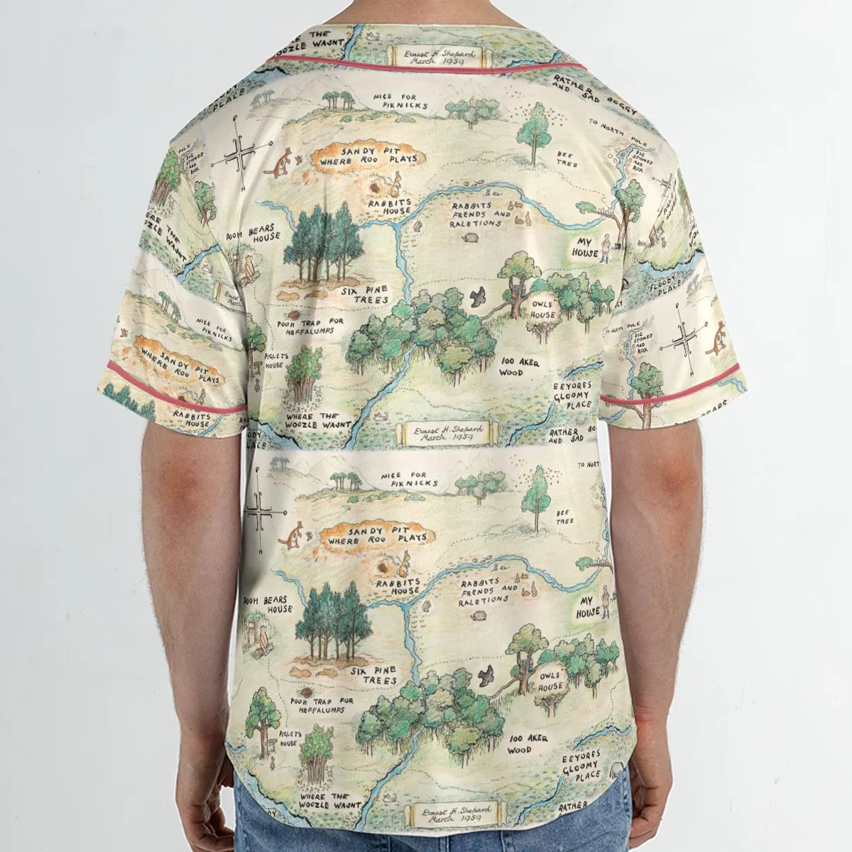 Hundred Acre Wood Map Unisex Baseball Jersey