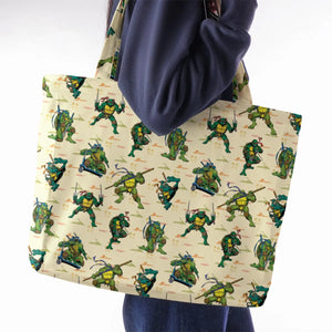 TMNT Characters Weapon Pattern Large Tote Bag