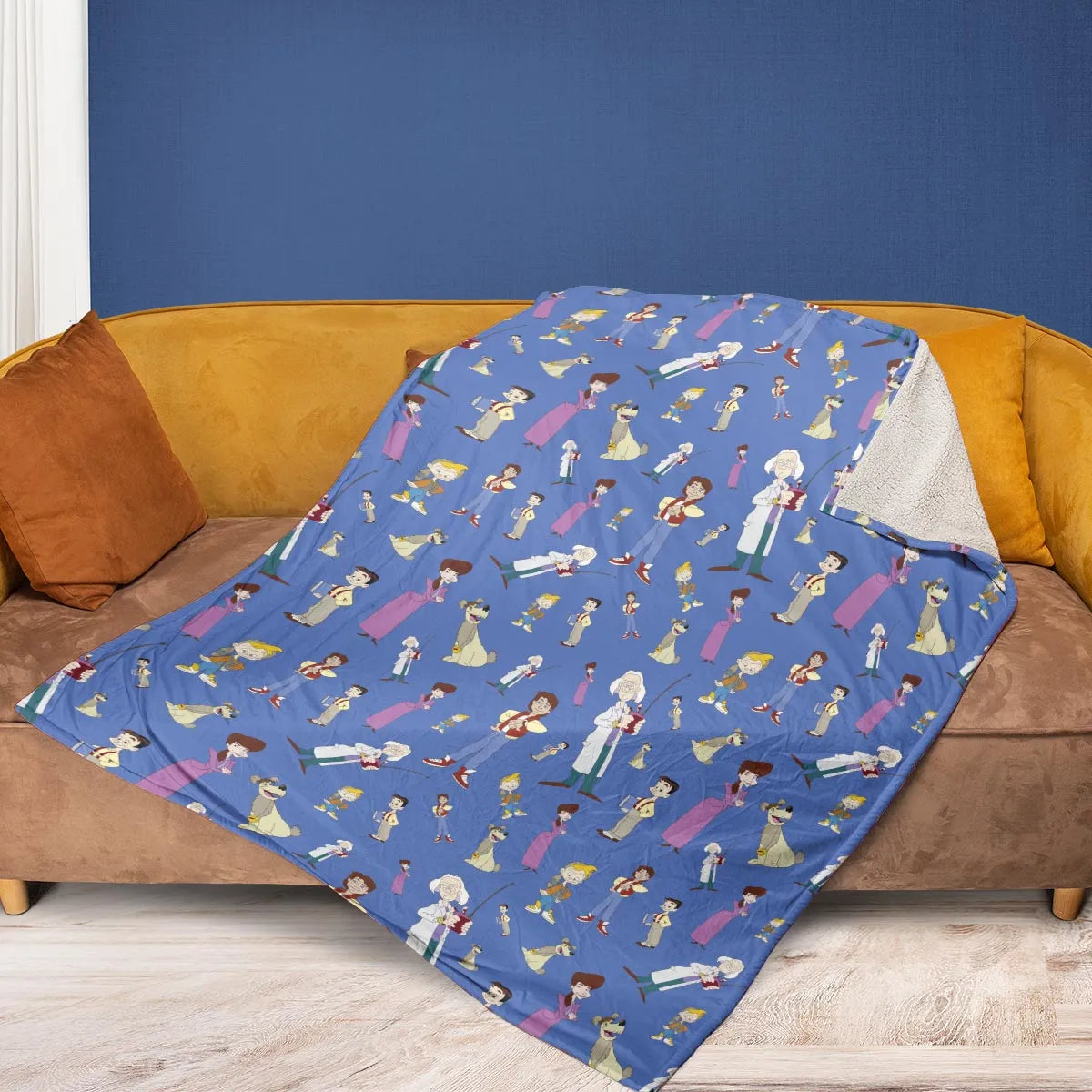 B2tf Cartoon Characters Seamless Fleece Blanket