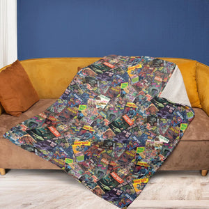 Vintage 1970s Star Trek Comic Books Collage Fleece Blanket