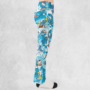 The Smurfs Pattern Flare Leggings