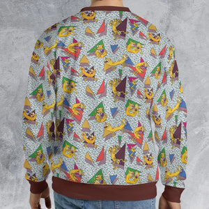 Catdog 90s Cartoon Pattern All-over Print Sweatshirt
