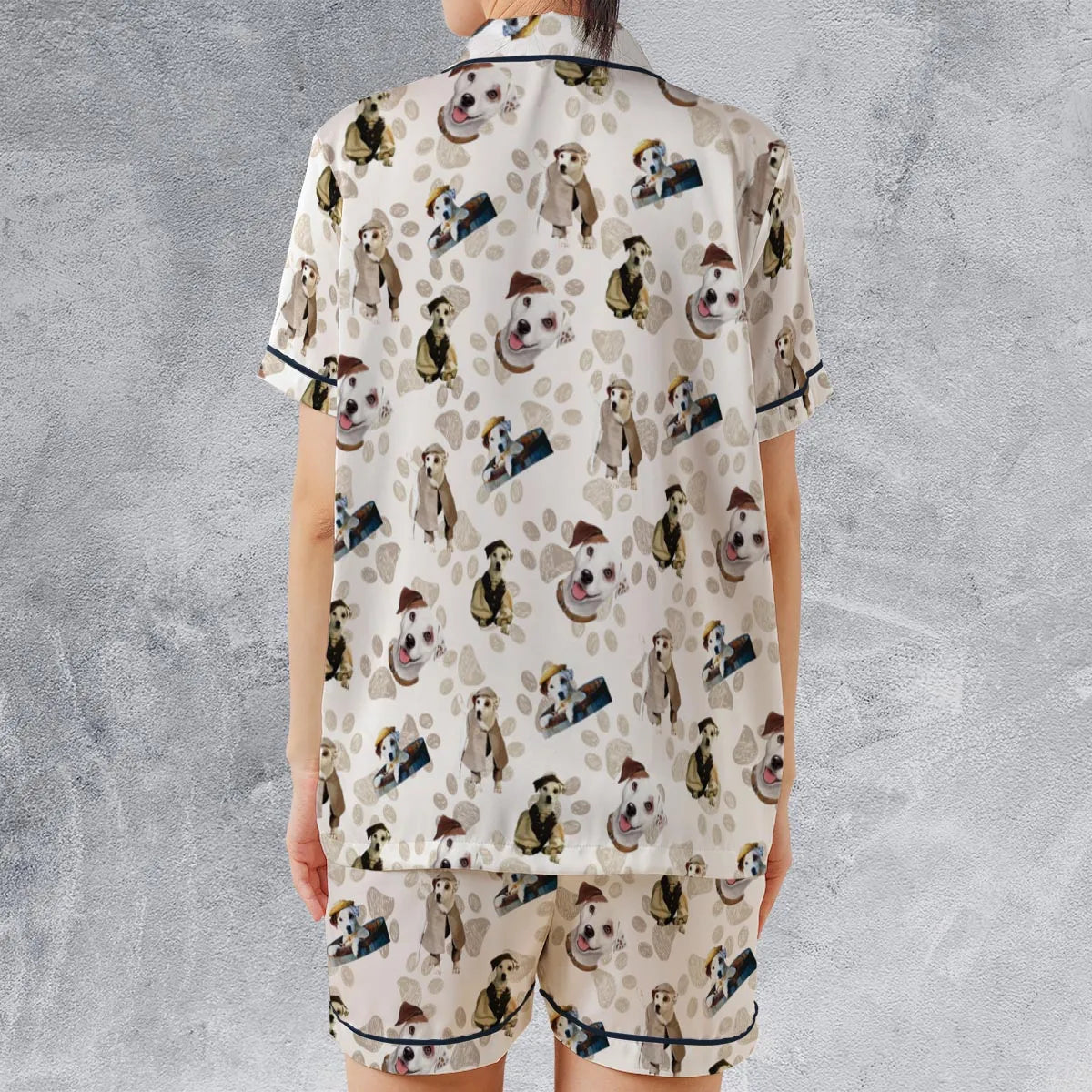 Bookish Wardrobe Wishbone Satin Short-Sleeve Pajamas Set