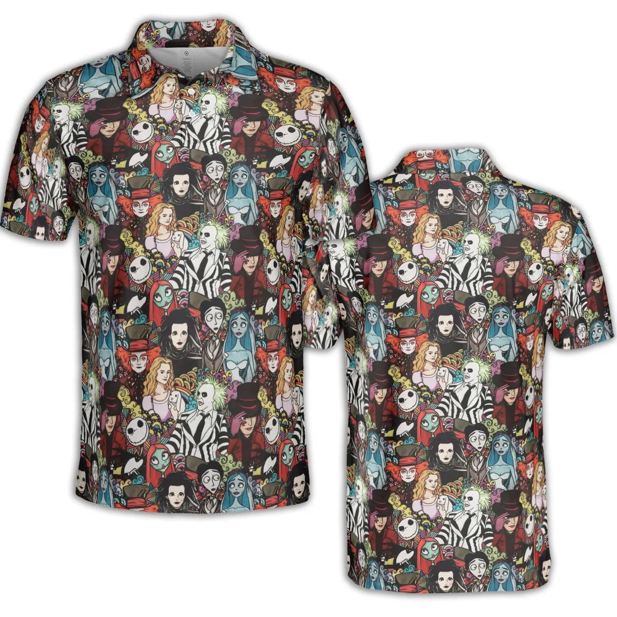 Tim Burton Characters Halloween AOP Men/Women Polo Shirt