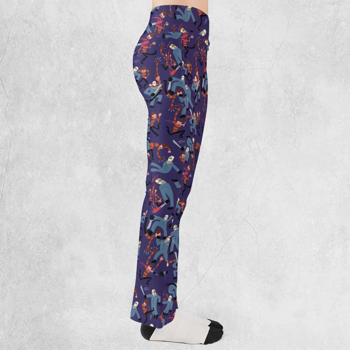 The Battle Freddy vs Jason Nightmare on Elm Street Friday the 13th Flare Leggings