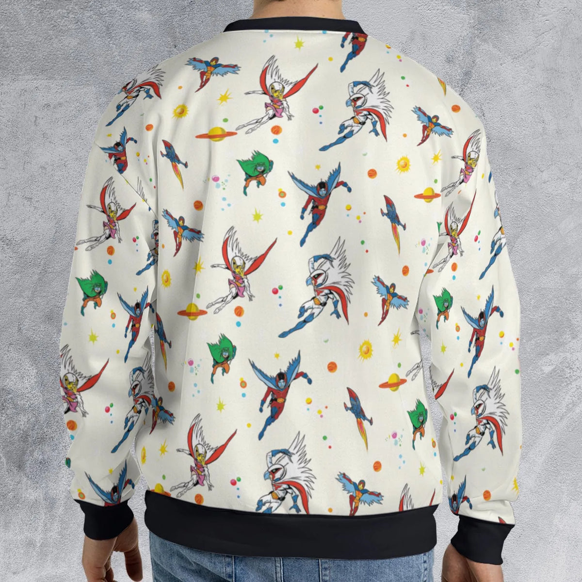 Battle of the Planets Pattern All-over Print Sweatshirt