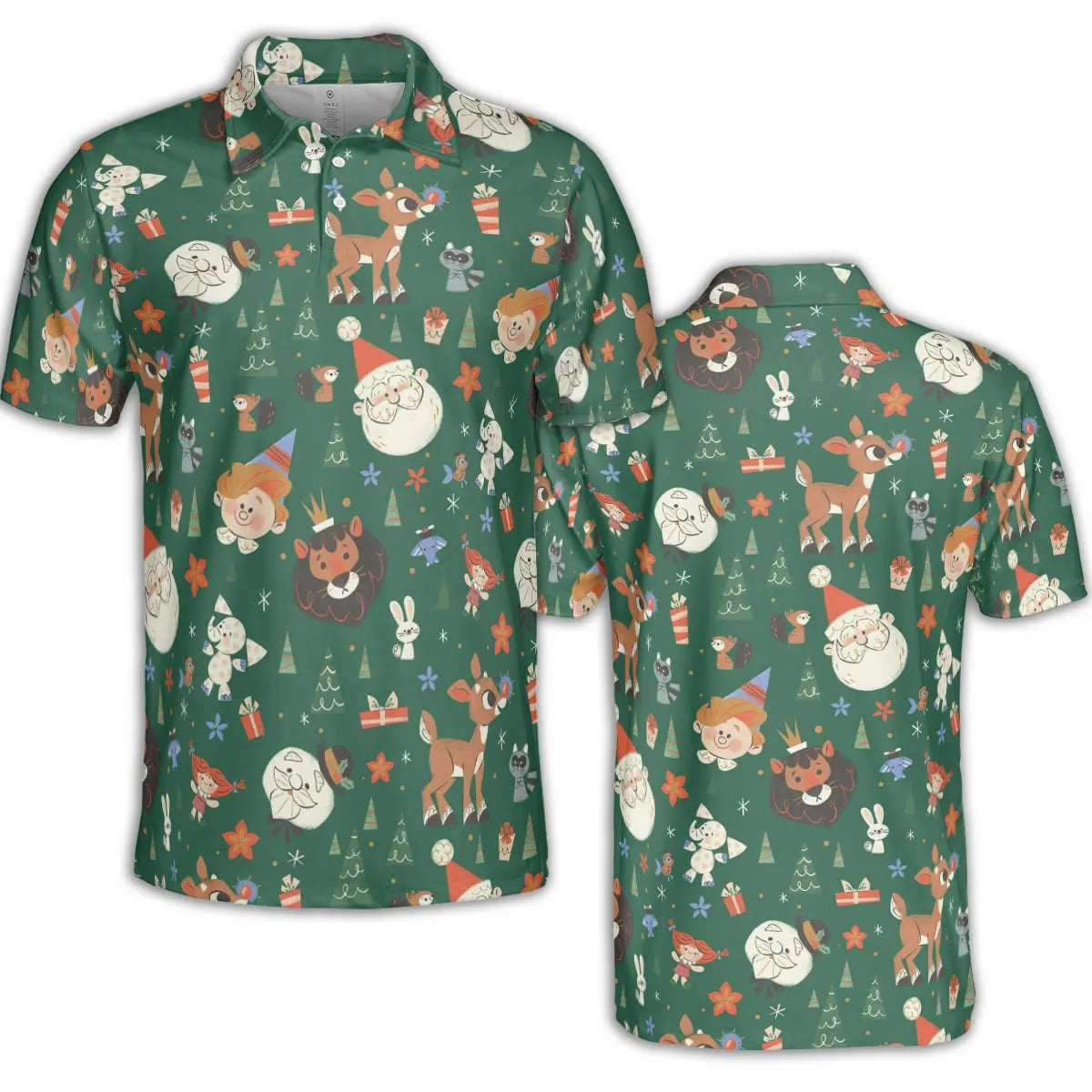Rudolph The Red Nosed Reindeer Characters AOP Men/Women Polo Shirt