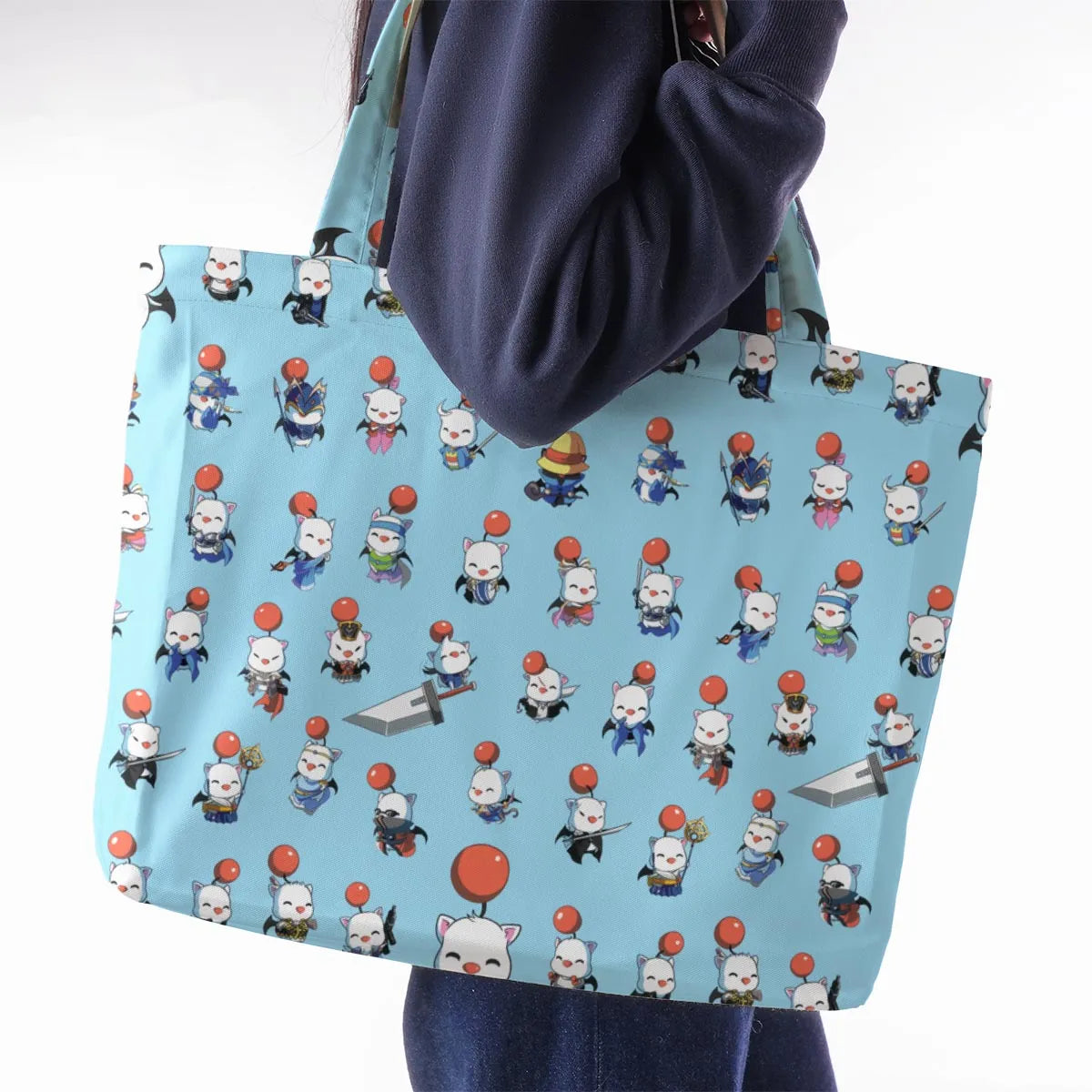 Cute Moogle Final Fantasy Large Tote Bag