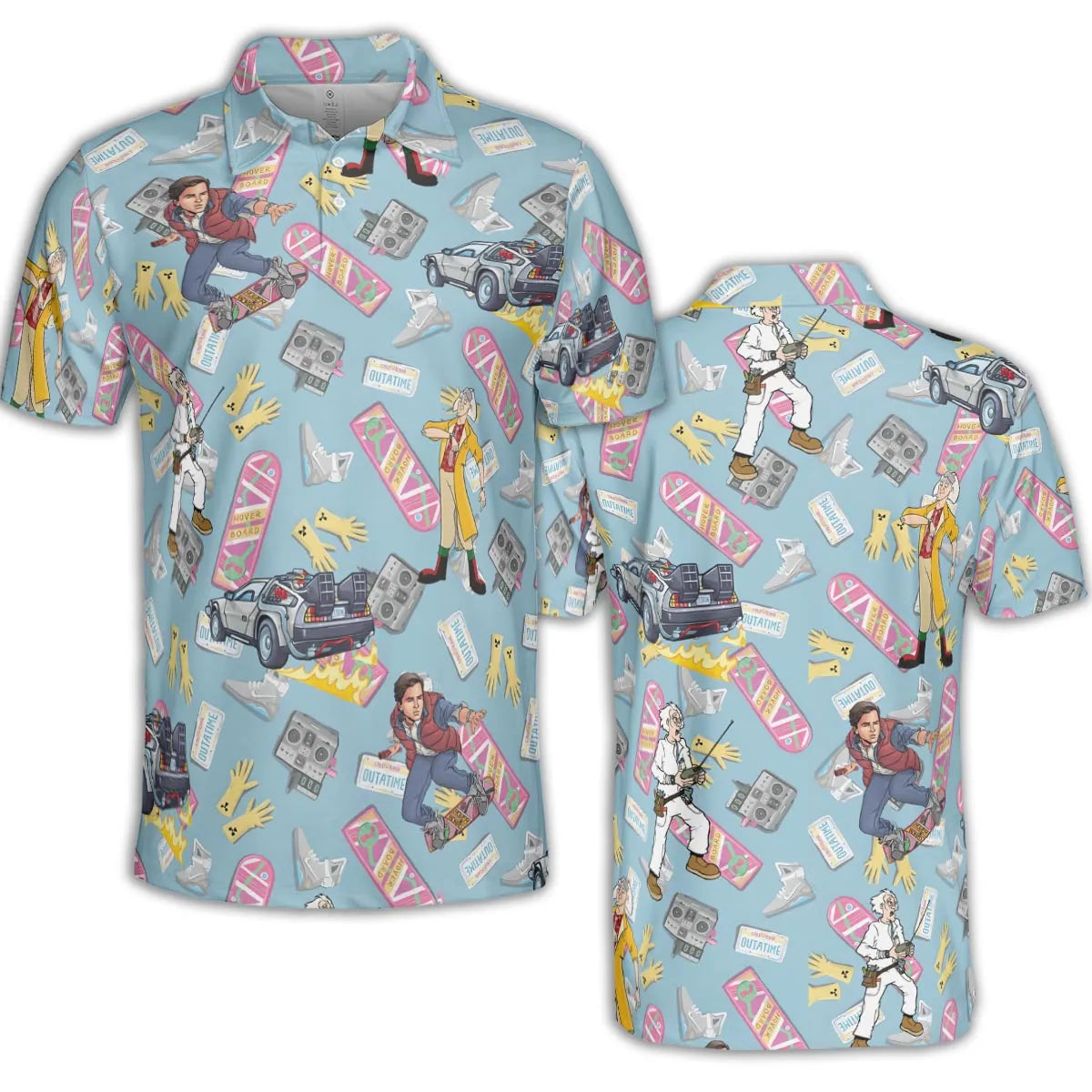 Marty McFly Dr. Emmett Brown Back To The Future AOP Men/Women Polo Shirt