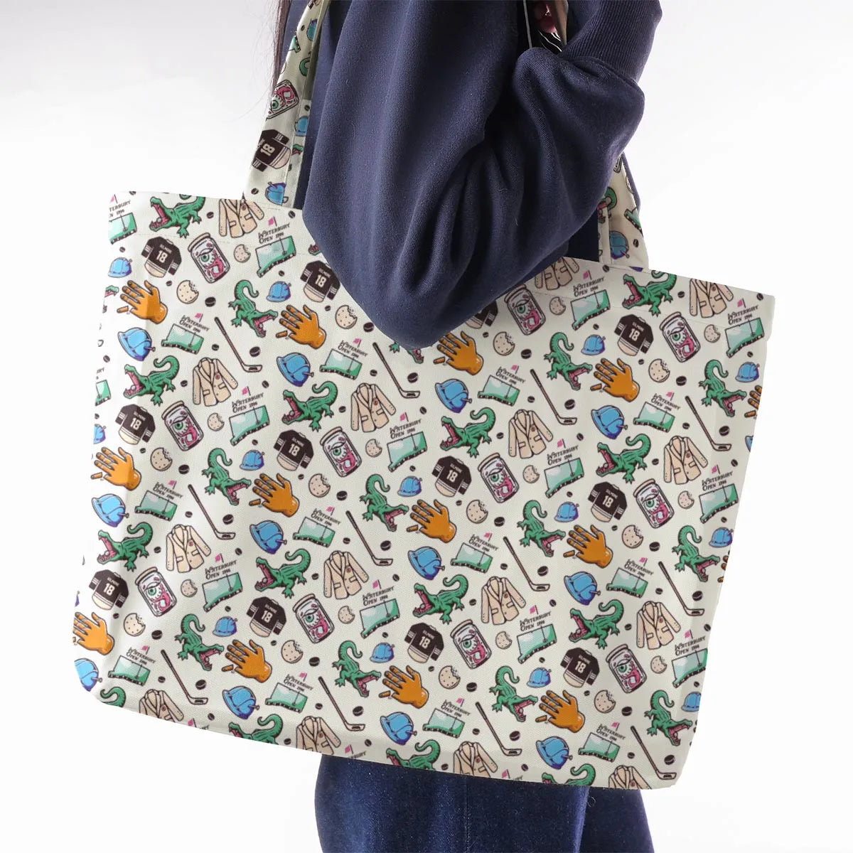 Happy Gilmore Pattern Large Tote Bag