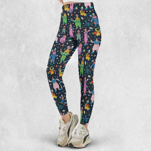 Clowns Popcorn Killer Klowns from Outer Space Pattern Legging